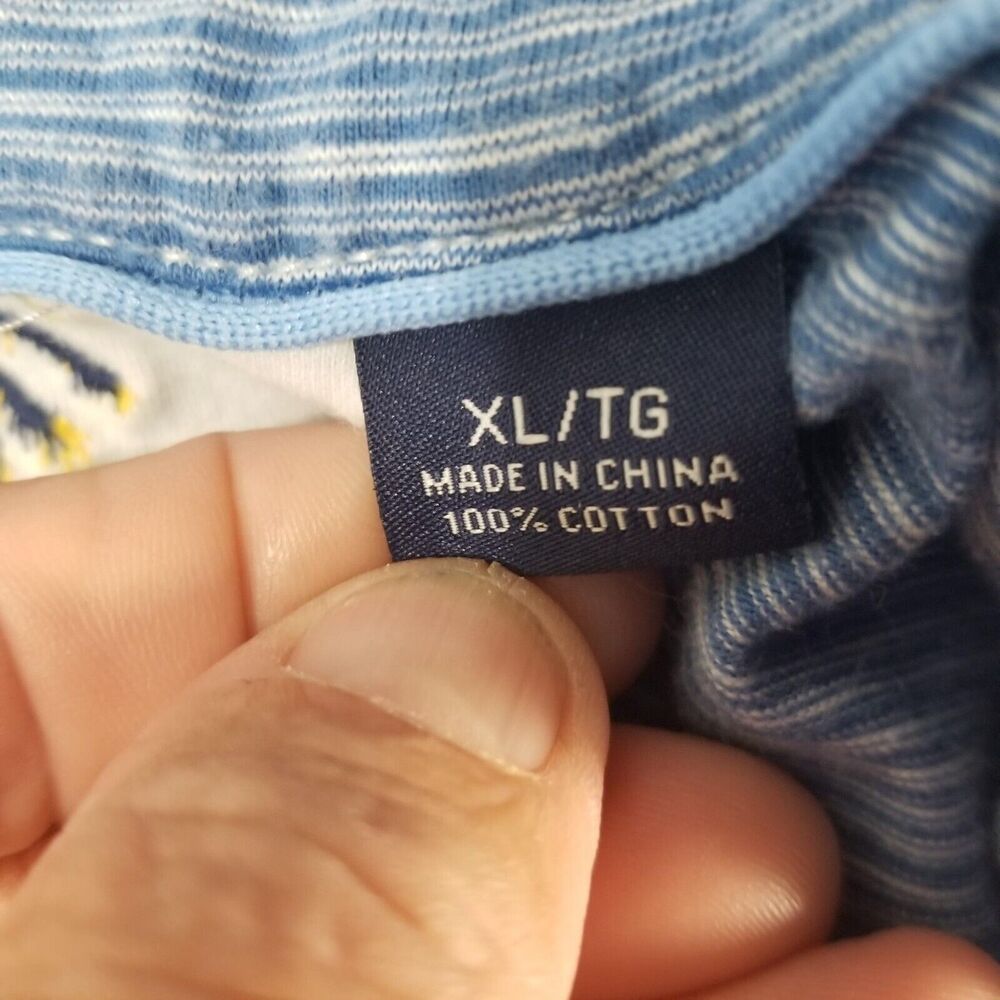 Tommy Bahama polo shirt men's XL extra large blue‎ stripe short sleeve cotton - Picture 11 of 11